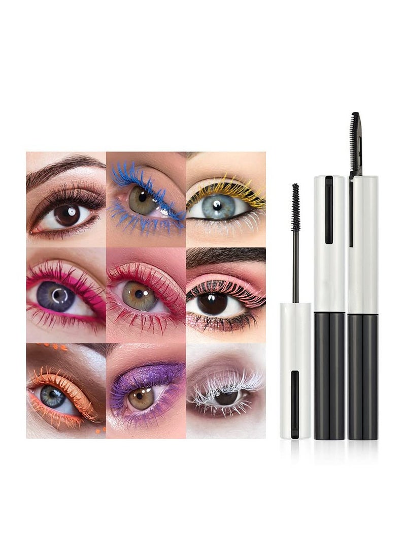 9 Colors Mascara Set, Colorful Mascara Waterproof Long-lasting Volumising Lengthening Curling, Create 3D Charming Eye Makeup, Gift Set for Women Teenage Girls