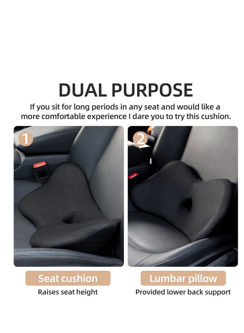 Wedge Car Seat Cushion, Memory Foam Car Cushions for Driving, for Driving, Sciatica & Lower Back Pain Relief, Adults Seat Cushion for Car Seat Driver,Truck,Office Chair (Balck)