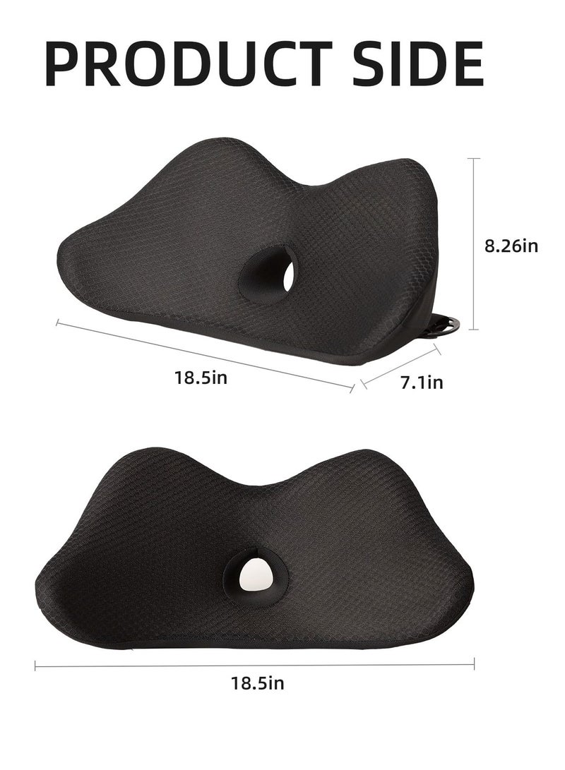 Wedge Car Seat Cushion, Memory Foam Car Cushions for Driving, for Driving, Sciatica & Lower Back Pain Relief, Adults Seat Cushion for Car Seat Driver,Truck,Office Chair (Balck)