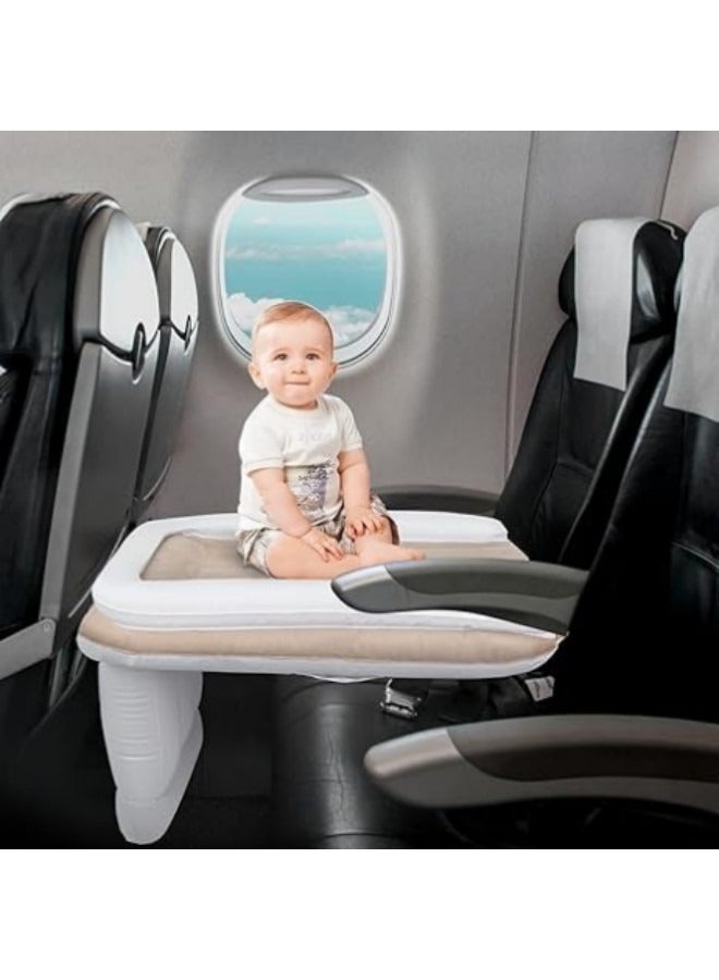 Toddler Travel Bed Inflatable Toddler Airplane Bed Kids Bed Airplane Inflatable Bed Kids Car Seat Extender Toddler Air Mattress with Hand Pump Travel Bag Safety Belt