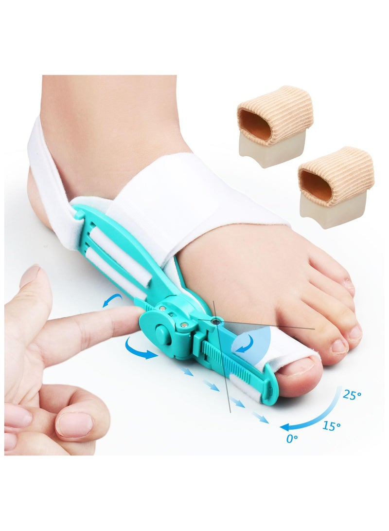 Bunion Corrector for Women & Men, Big Toe Adjustable Knob Bunion Splint for Bunion Relief, Orthopedic Toe Straightener with Anti-slip Heel Strap, Suitable for Left and Right Feet