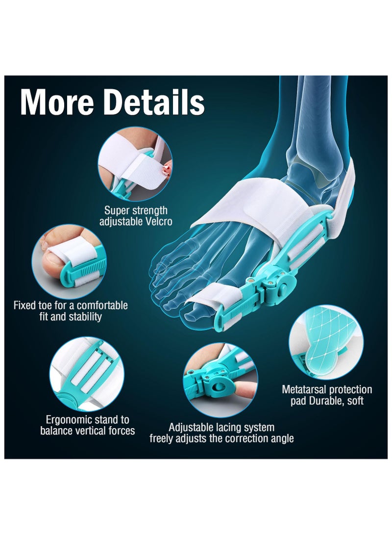 Bunion Corrector for Women & Men, Big Toe Adjustable Knob Bunion Splint for Bunion Relief, Orthopedic Toe Straightener with Anti-slip Heel Strap, Suitable for Left and Right Feet