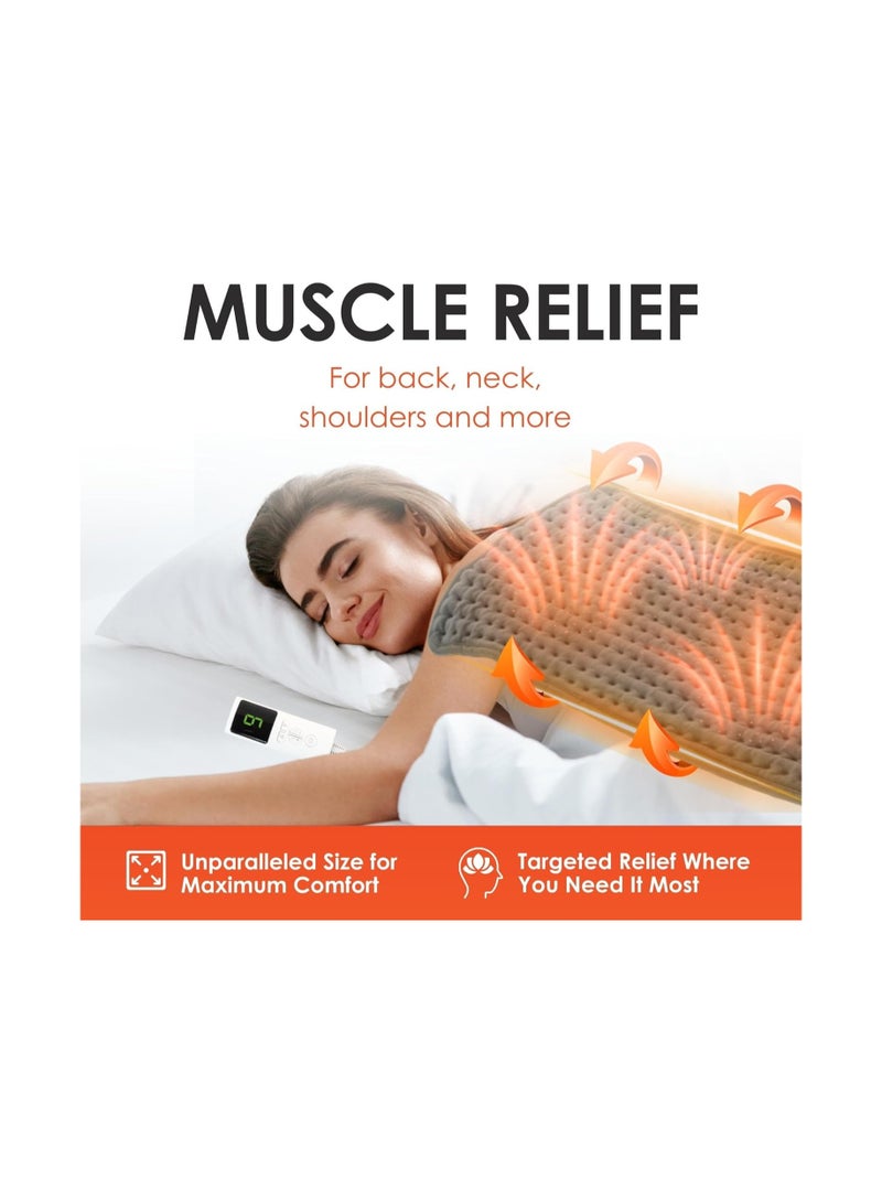 Electric Heating Pad for Back Pain & Cramps Relief, 30 x 60cm USB Heat Mat, Auto Shut Off, Fast Heating Technology, Portable Car Travel Electric Warm Heat Mat, Crystal Fleece Safe Heated Pad