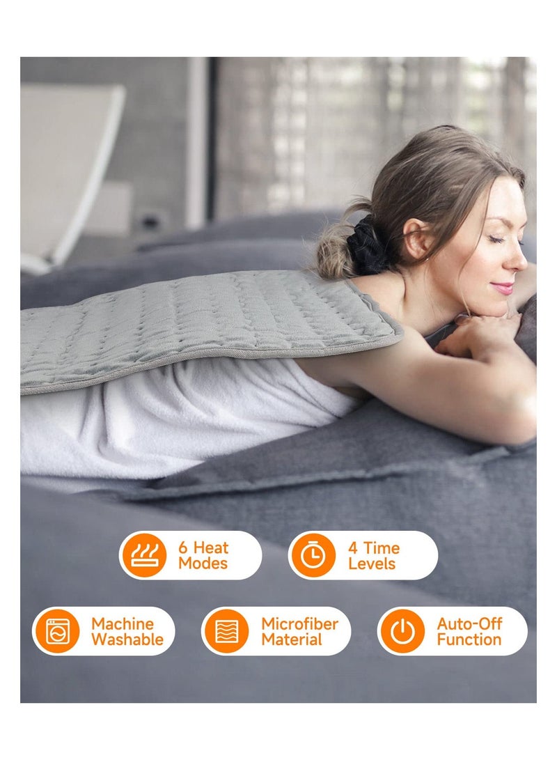 Electric Heating Pad for Back Pain & Cramps Relief, 30 x 60cm USB Heat Mat, Auto Shut Off, Fast Heating Technology, Portable Car Travel Electric Warm Heat Mat, Crystal Fleece Safe Heated Pad