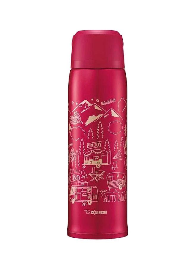 Stainless Steel Vacuum Insulated Flask Red/Beige 25cm