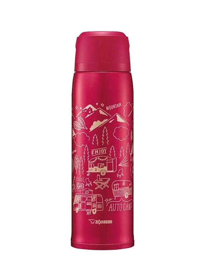 Stainless Steel Vacuum Insulated Flask Red/Beige 28.5cm