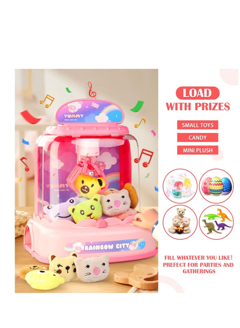 Claw Machine for Kids,Electronic Arcade Game Indoor Toy with Music Light, Mini Vending Machine Girl Toys, Candy Grabber Toys,Suitable for 3 5 6 7 9 year old Kids Birthday Gift (6 Mini Dolls)