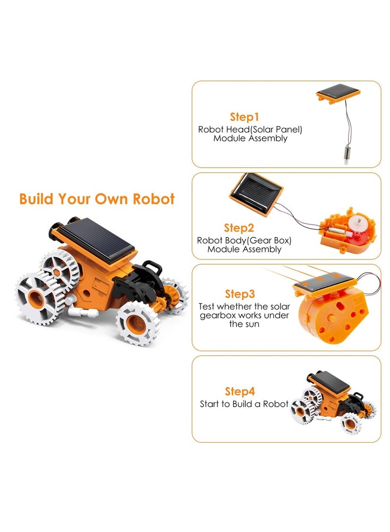 STEM Solar Robot Toy 7-in-1 Robotics Kits for kids age 8+ Solar Powered DIY Building Toy Construction Engineering Set Science Experiment Kit Birthday Gifts for 8-12 Year Old Boys Girls