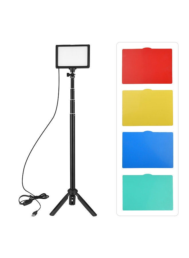 USB LED Video Light Kit Photography Lighting 3200K-5500K 120pcs Beads 14-level Dimmable with 148cm/58in Adjustable Height Tripod Stand 5pcs Filters Triple Cold Shoe Mount