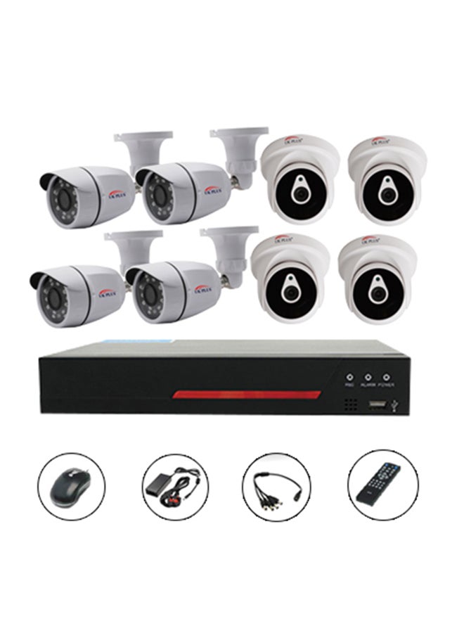 8-Piece 1080P 8CH Home Security Surveillance Camera With DIY Kit