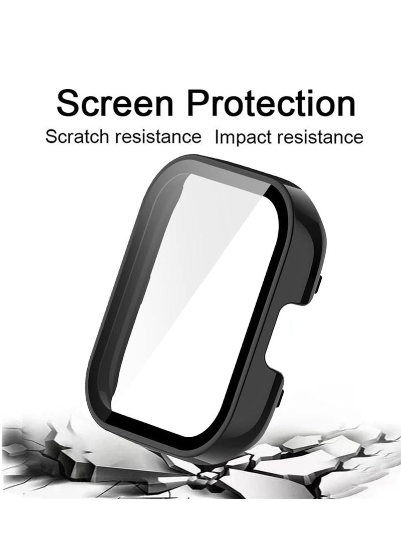 2 Pcs Case With Tempered Glass Screen Protector Compatible for Xiaomi Redmi Watch 3, 9H Hardness All-round Protective Cover Ultra-thin Protective PC Case Cover
