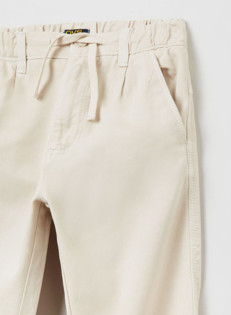 OVS Cotton And Lyocell Trousers Shorts With Drawstring