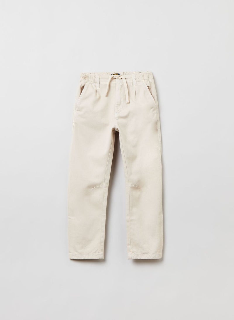 OVS Cotton And Lyocell Trousers Shorts With Drawstring