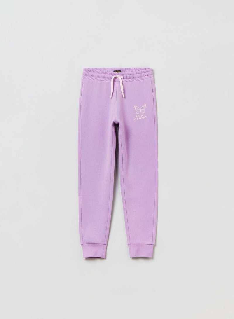 OVS Plush Joggers With Butterfly Print