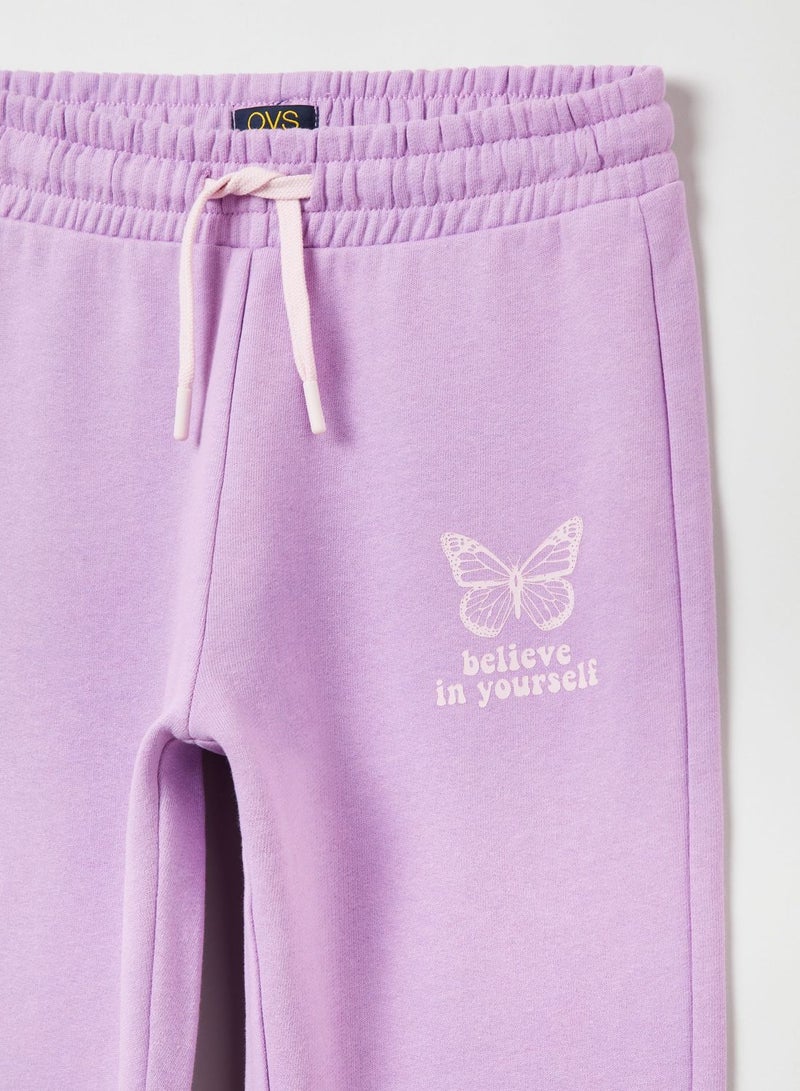 OVS Plush Joggers With Butterfly Print