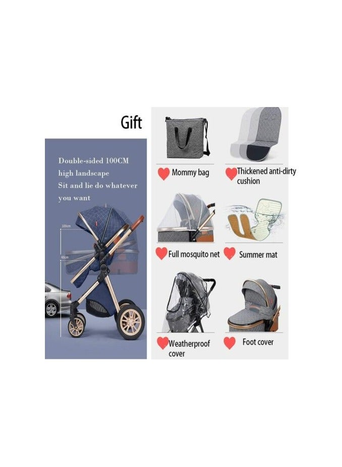 Newborn Baby Stroller 3 In 1 Rain Cover Mosquito Net Backpack