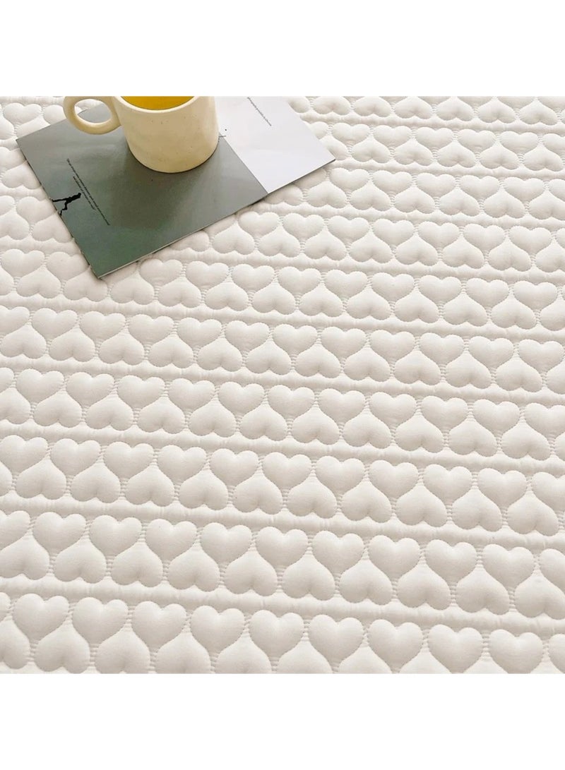Waterproof Fitted Bedding Topper Set 150 x 200 cm  - White Protect Your Mattress and Pillows Includes 2 Pillowcases