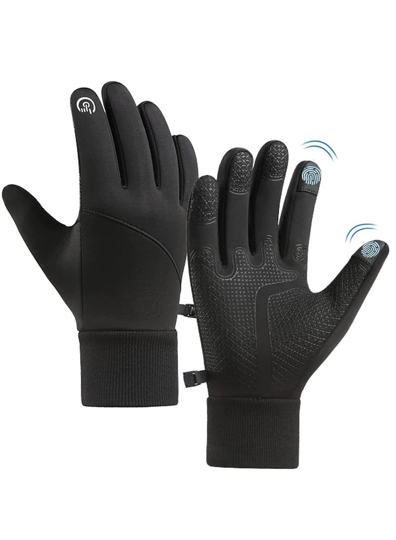 Winter Thermal Gloves, Windproof Water-Resistant Gloves Anti-slip Touch Screen Cycling Gloves for Men Women Hiking Climbing Riding Bike Outdoor Sports(M)