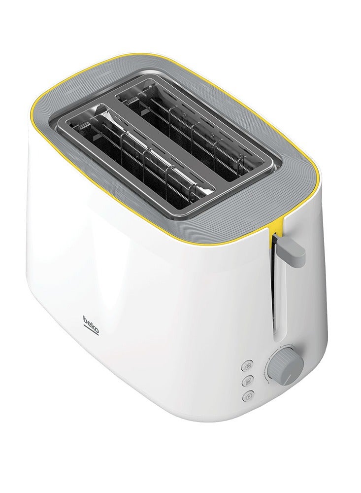 2 Slice Toaster, High lift function, Retractable crumb tray, 6 browning levels, Defrost Function 800 W TAM4220W White Creamy Color