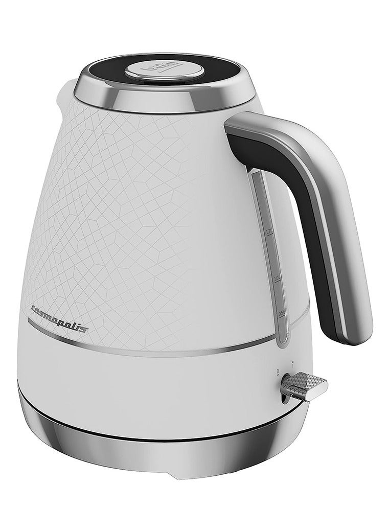 Cosmopolis Electric Kettle, LED warning, Auto-Off, Keep Warm function, Dry-boil Protection, 360 Degree Rotating Base, Wireless Use 1.7 L 3000 W WKM8307CR White & Chrome