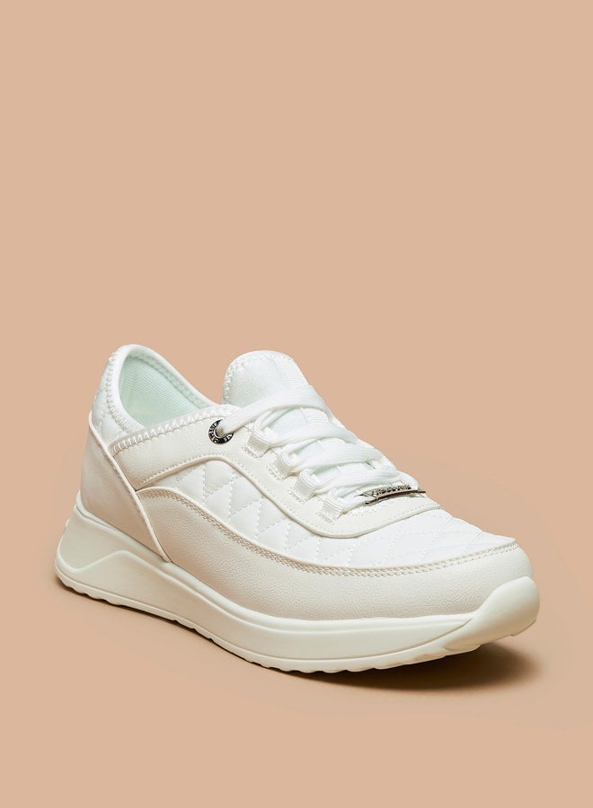 Women's Quilted Sneakers with Lace-Up Closure