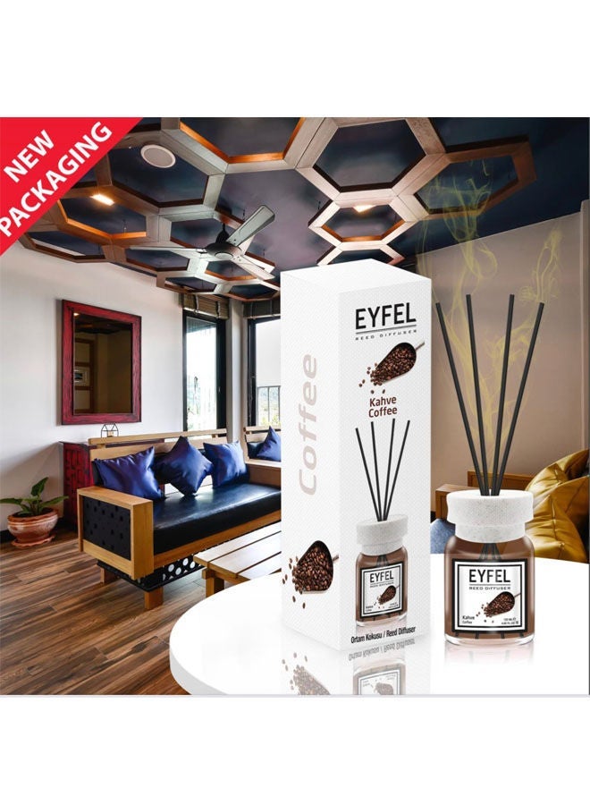 Eyfel Reed Diffuser - Coffee Fragrance 120 ml - 2 pcs pack