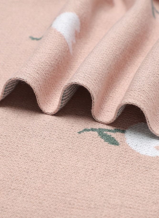 100% Cotton Baby Swaddling Blanket with Flower Pattern 80*100cm Pink