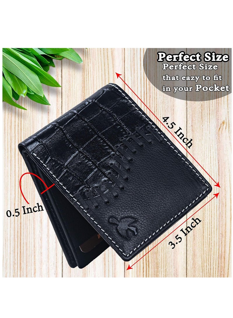 Markus Black Men’s Leather Wallet | Leather Wallet for Men | RFID Men’s Wallet