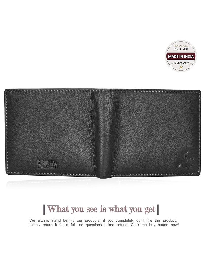 Leather Maddison Black Rfid Blocking Wallet for Men's | Wallets Men's