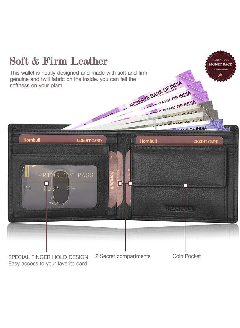 Leather Maddison Black Rfid Blocking Wallet for Men's | Wallets Men's