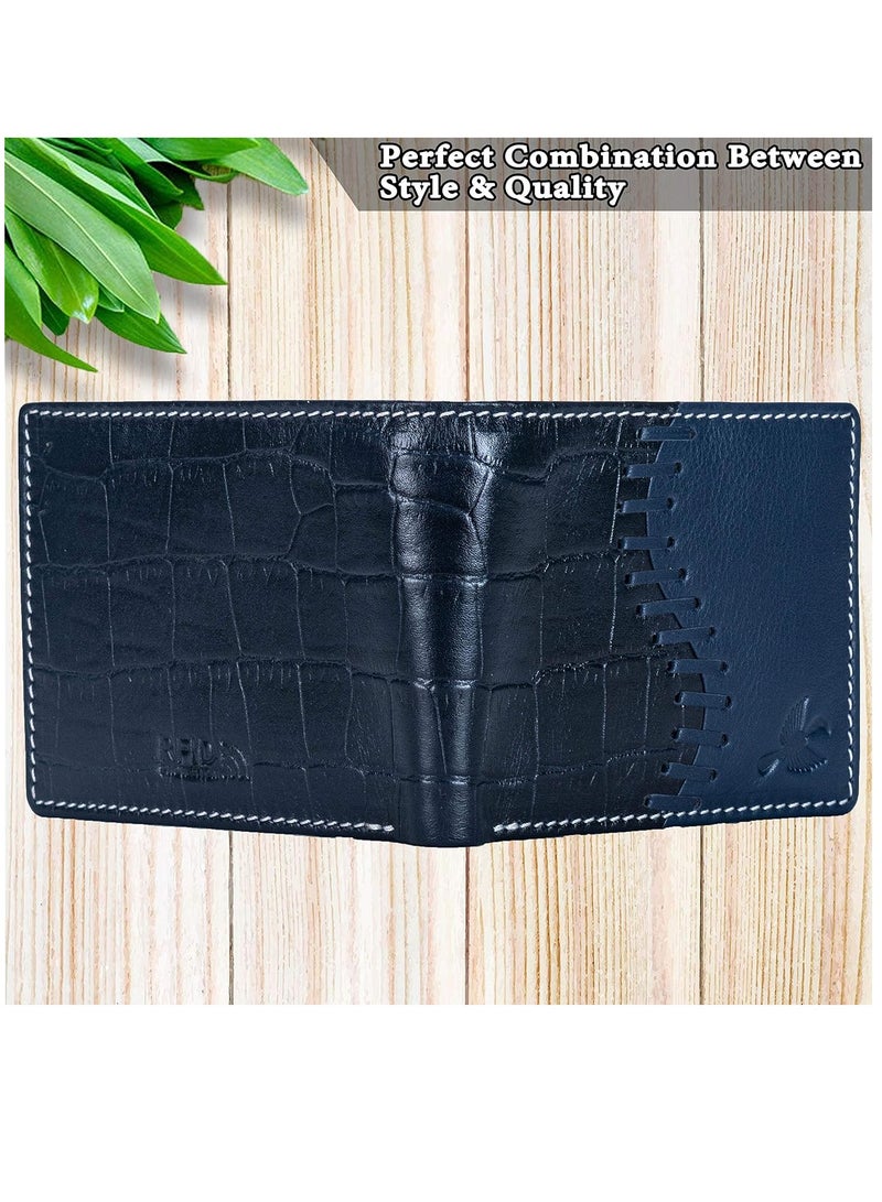 Markus Navy Men’s Leather Wallet | Leather Wallet for Men | RFID Men’s Wallet