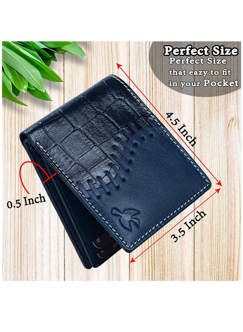 Markus Navy Men’s Leather Wallet | Leather Wallet for Men | RFID Men’s Wallet