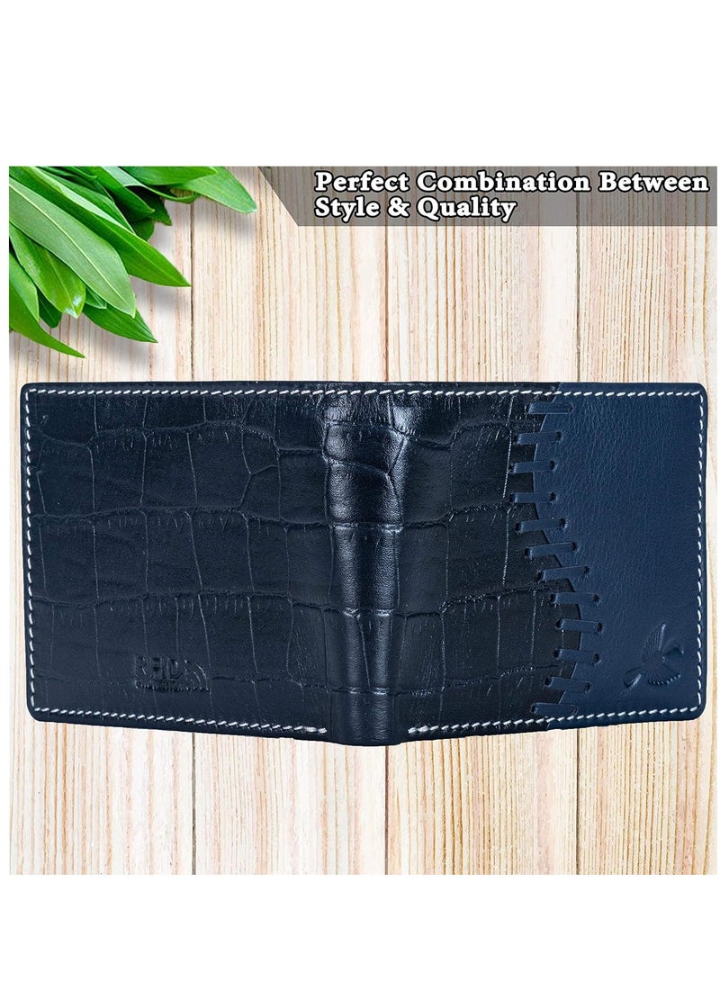 Markus Navy Men’s Leather Wallet | Leather Wallet for Men | RFID Men’s Wallet