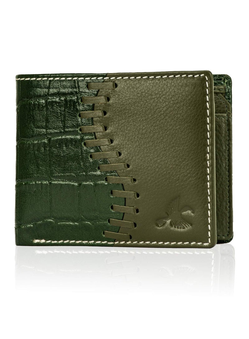 Markus Olive Men’s Leather Wallet | Leather Wallet for Men | RFID Men’s Wallet