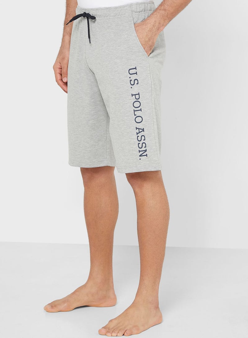 Casual Drawstring Shorts Grey