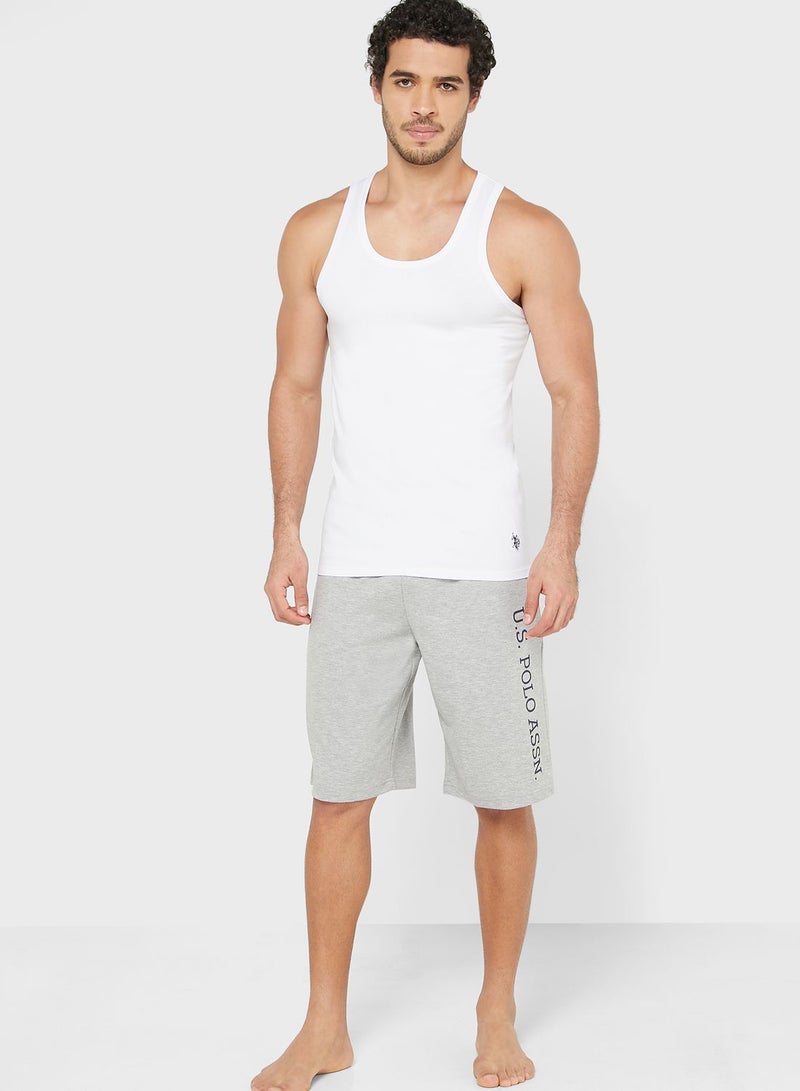 Casual Drawstring Shorts Grey