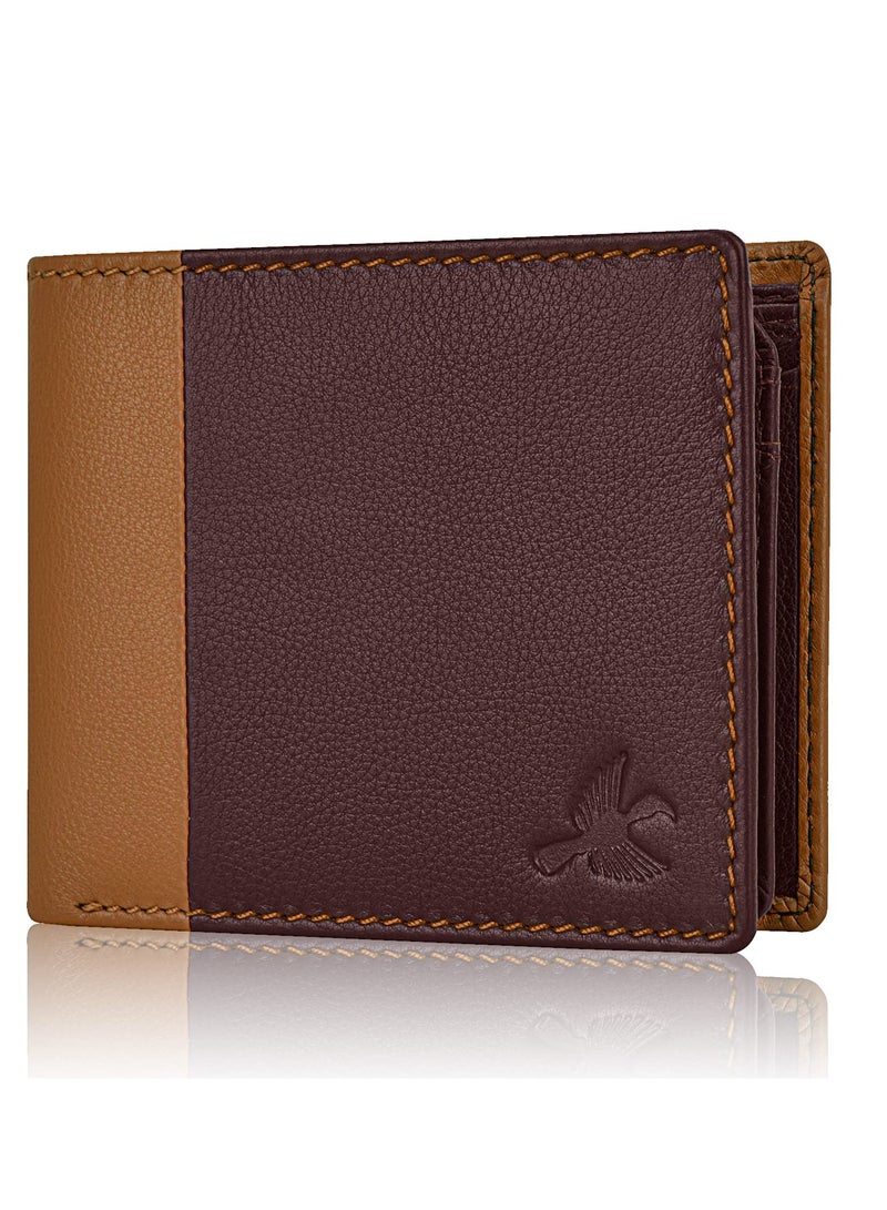 Joseph RFID Blocking Leather Wallet for Men, Brown, Two-Fold Wallet