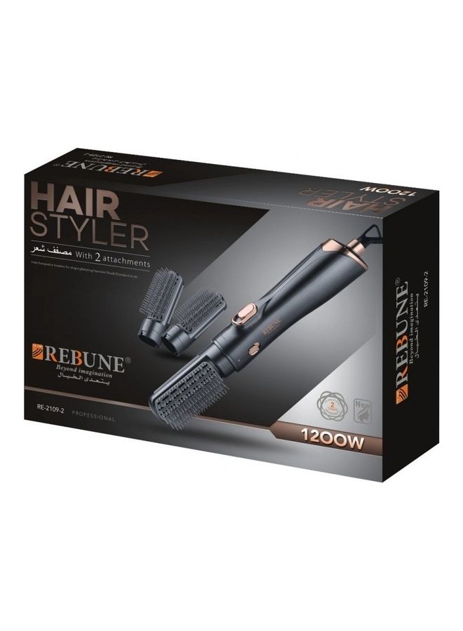 Hair Styler With Two Brushes Grey