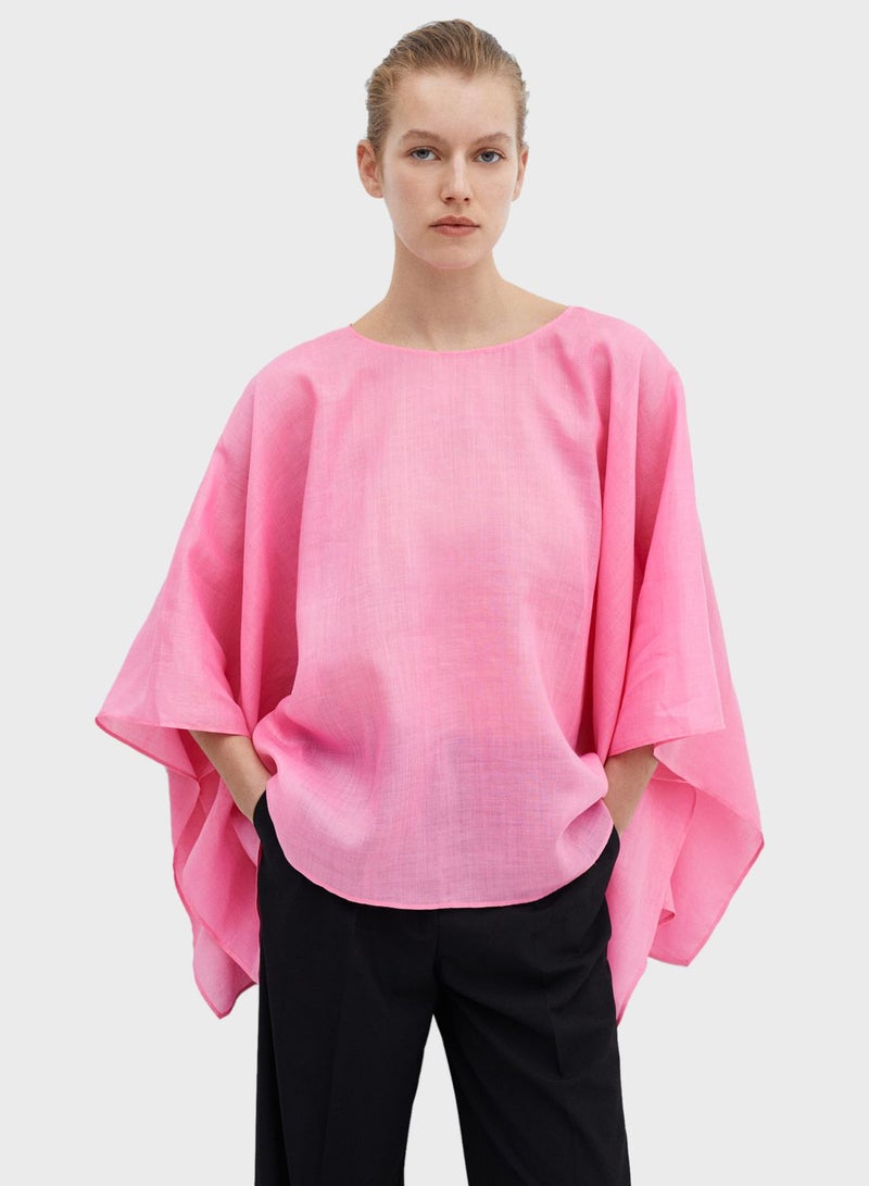 Cape Sleeve Mesh Top