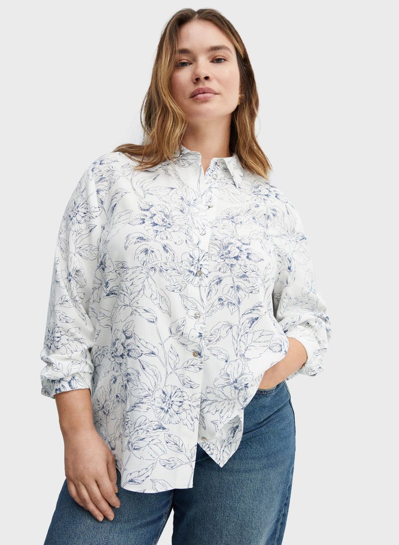 Floral Print Button Down Shirt