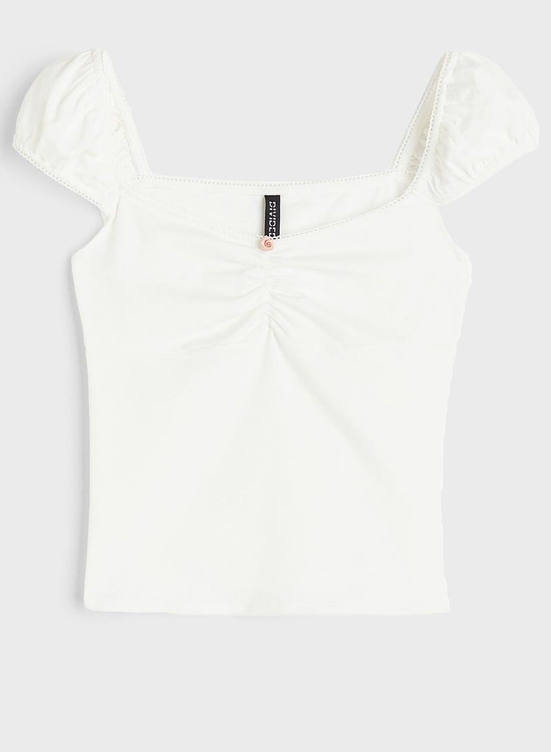 Ruched Cut Out Top