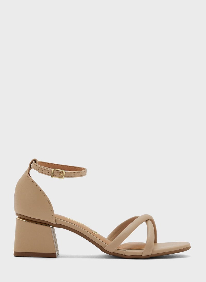 Kyra Ankle Strap Mid Heel Sandals