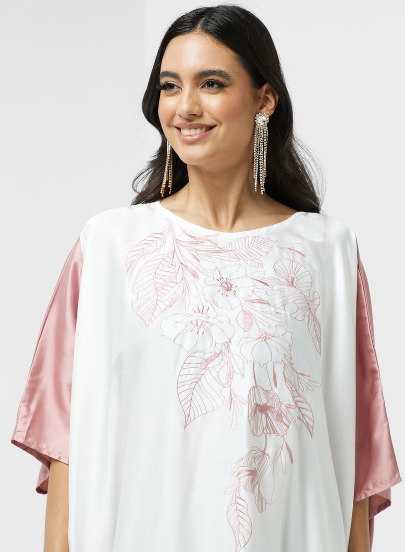 Embroidered Cape Sleeve Jalabiya