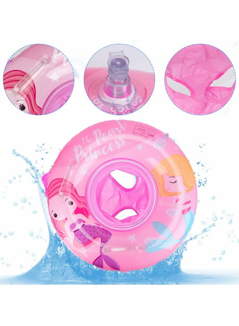 Baby Swimming Ring, Unicorn Float Inflatable Ring Helps Learn to Swim and Kick for Kids the Age Of 3-72 Months（Pink）