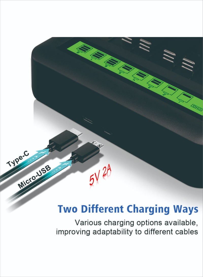 NC559 USB  8 Slot Multifunctional Smart Battery Charger for AA/AAA  D/C Type 5/7 Rechargeable Batteries