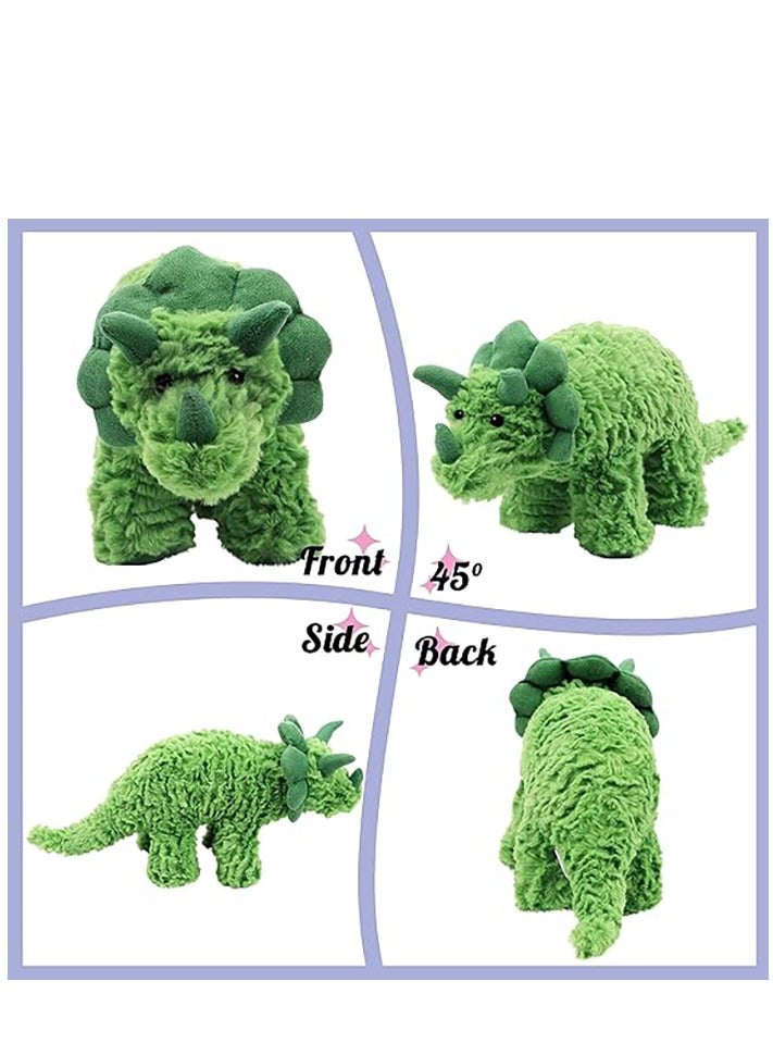Soft Triceratops Stuffed Animal Soft Plushie Dinosaur Plush Toy Adorable Gift for Boys Girls Kids Toddlers, Green, 15''