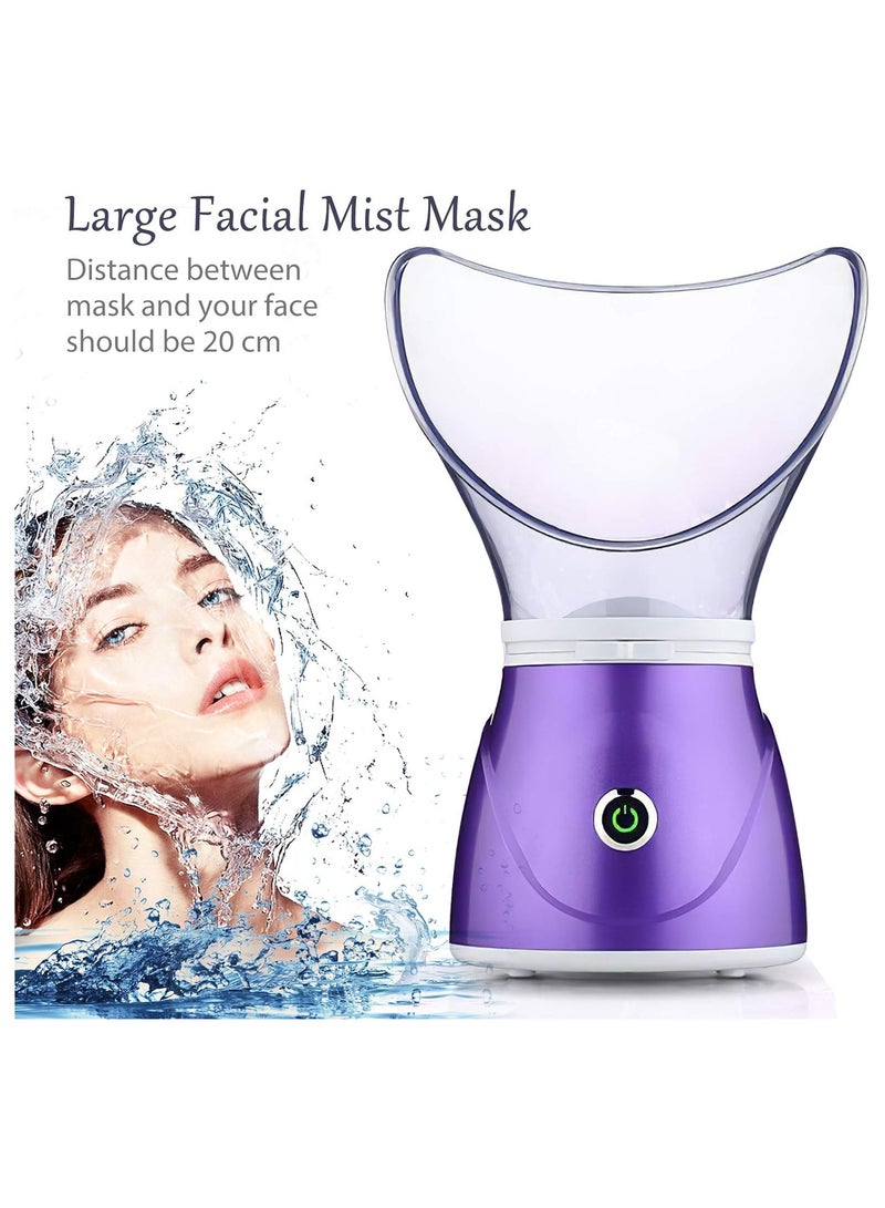 Facial Steamer, Silicone Facial Steamer, Warm Mist Moisturizing Sinuses Face Steam, Home Sauna Spa Humidifier Sprayer, Cleaning Pores Blackheads, BPA Free Steaming Skincare, Removes Dirt, Oil Makeup