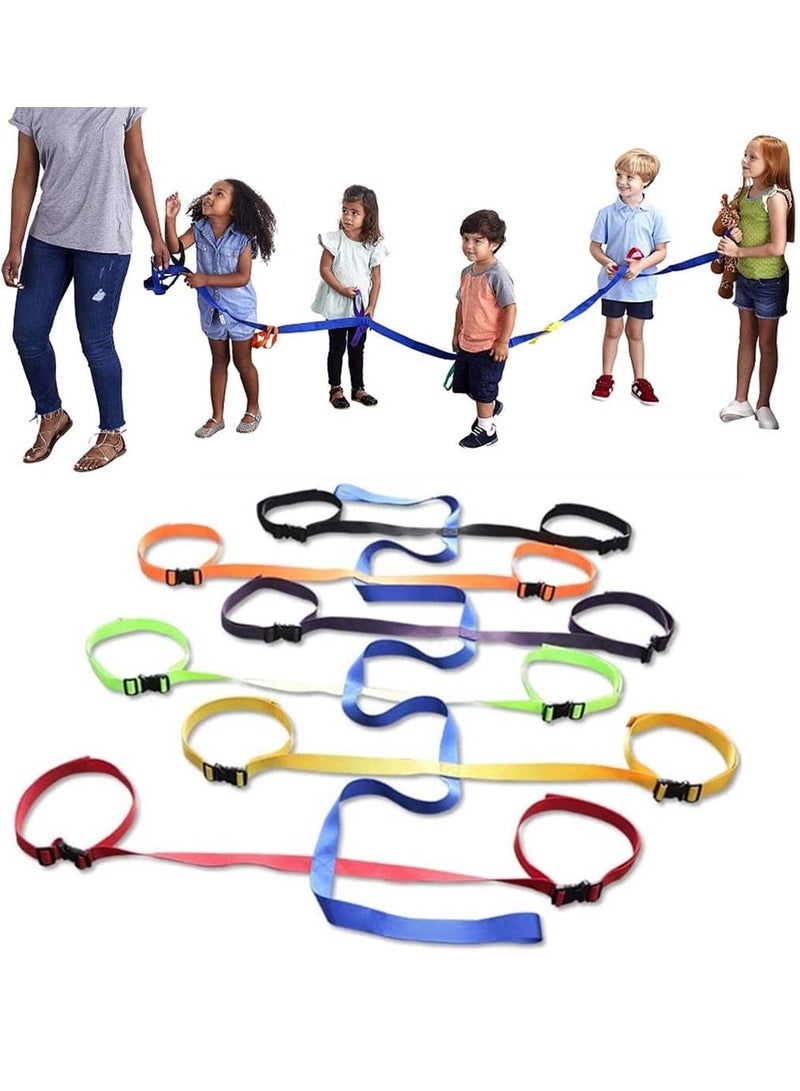 Children's Classroom Supplies Walking Rope, Safety Walking Rope With Colorful Handles, Child Anti-Lost Safety Walking Rope,Colorful Walking Rope With Handle, 340 x 30 x 4 cm