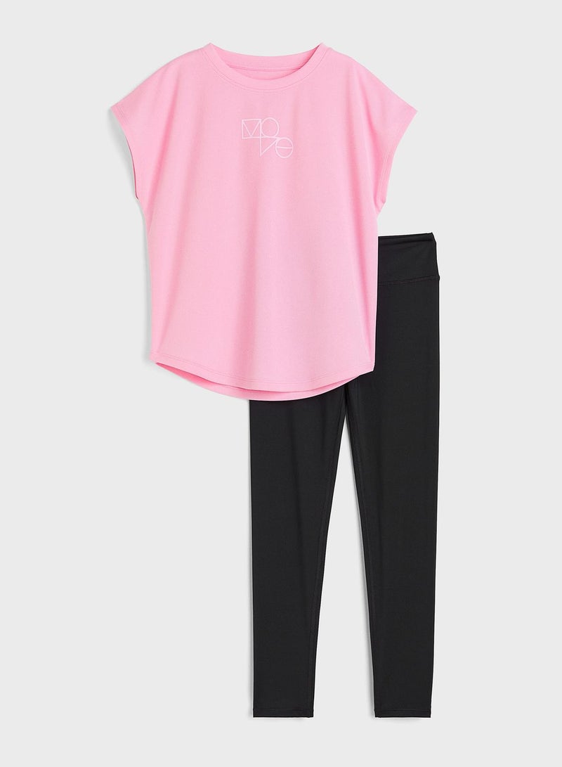 Kids Crew Neck T-Shirt & Pants Set