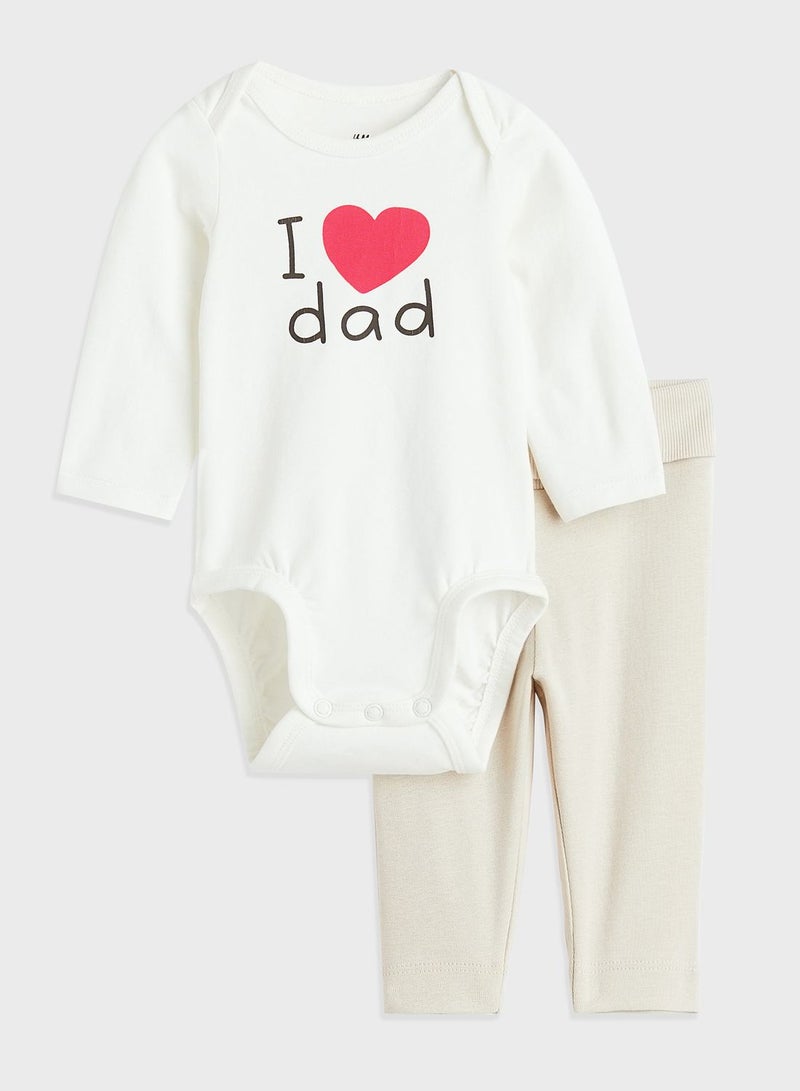 Kids Printed Bodysuit & Pyjama Set